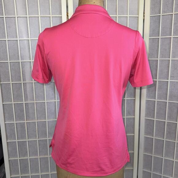 Magnolia Lane Tech Masters Solid Pink Preppy Designer Athletic Polo Golf Shirt - Picture 4 of 15